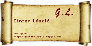 Ginter László névjegykártya