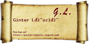 Ginter László névjegykártya