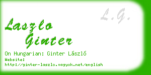 laszlo ginter business card